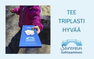 kampanjakuva: lapsi ojentaa suklaalevyä ja teksti "tee triplasti hyvää".